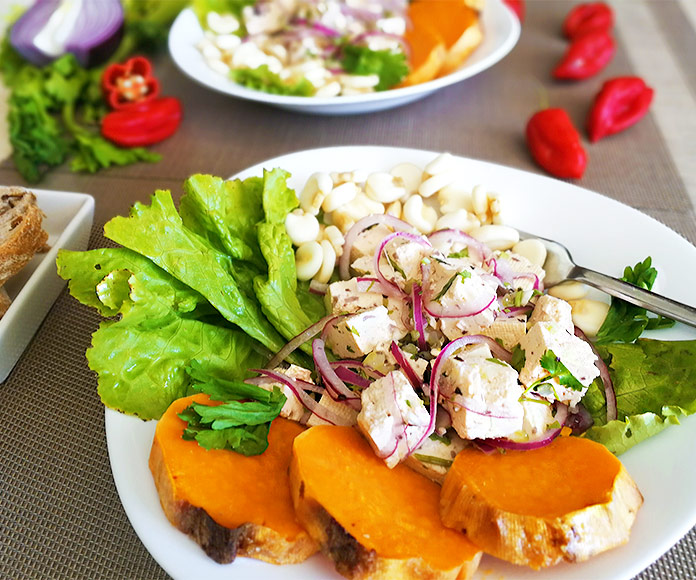 Ceviche vegano de tofu